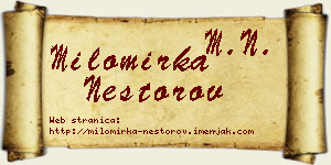 Milomirka Nestorov vizit kartica